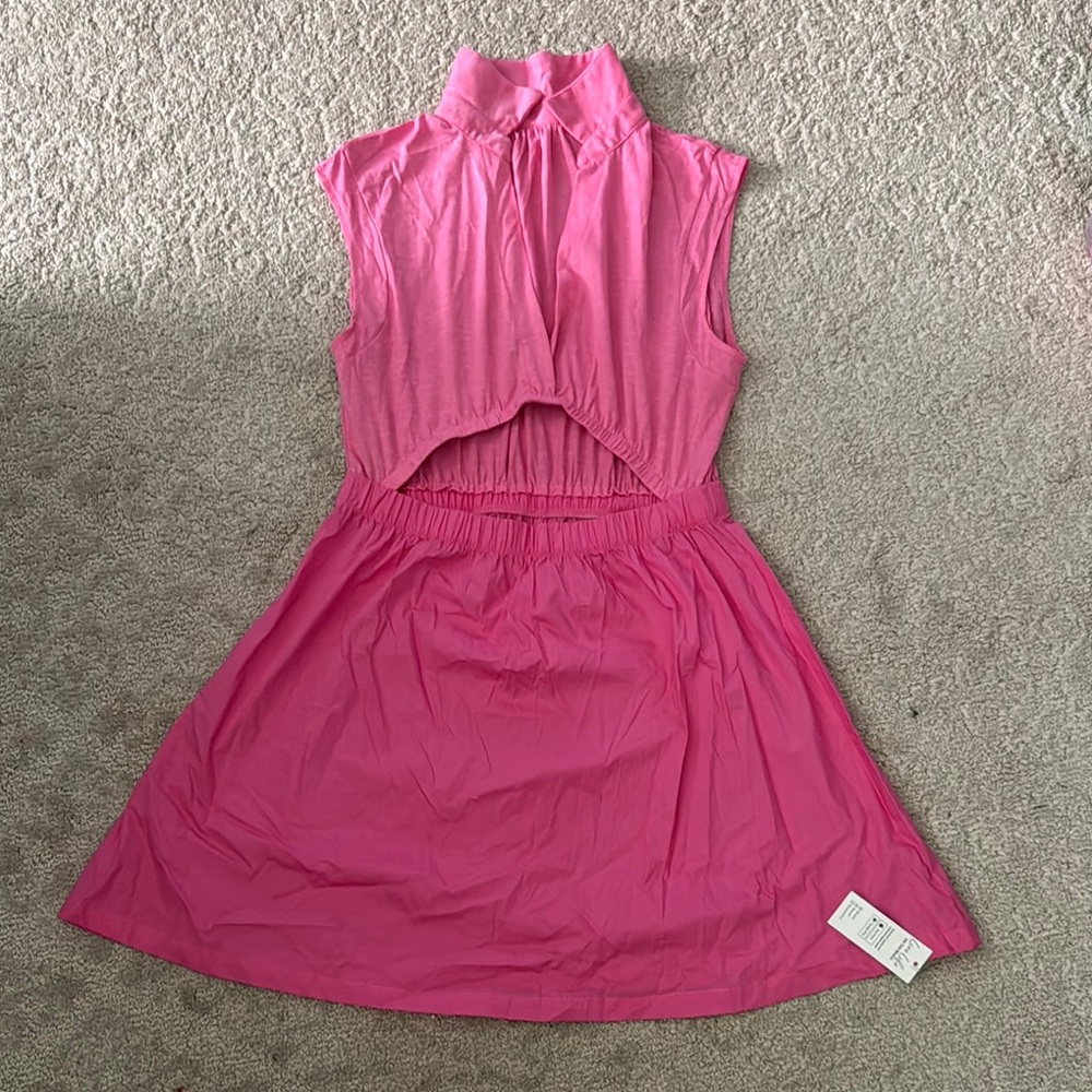 Cupshe Pink Sleeveless Cutout Dress
